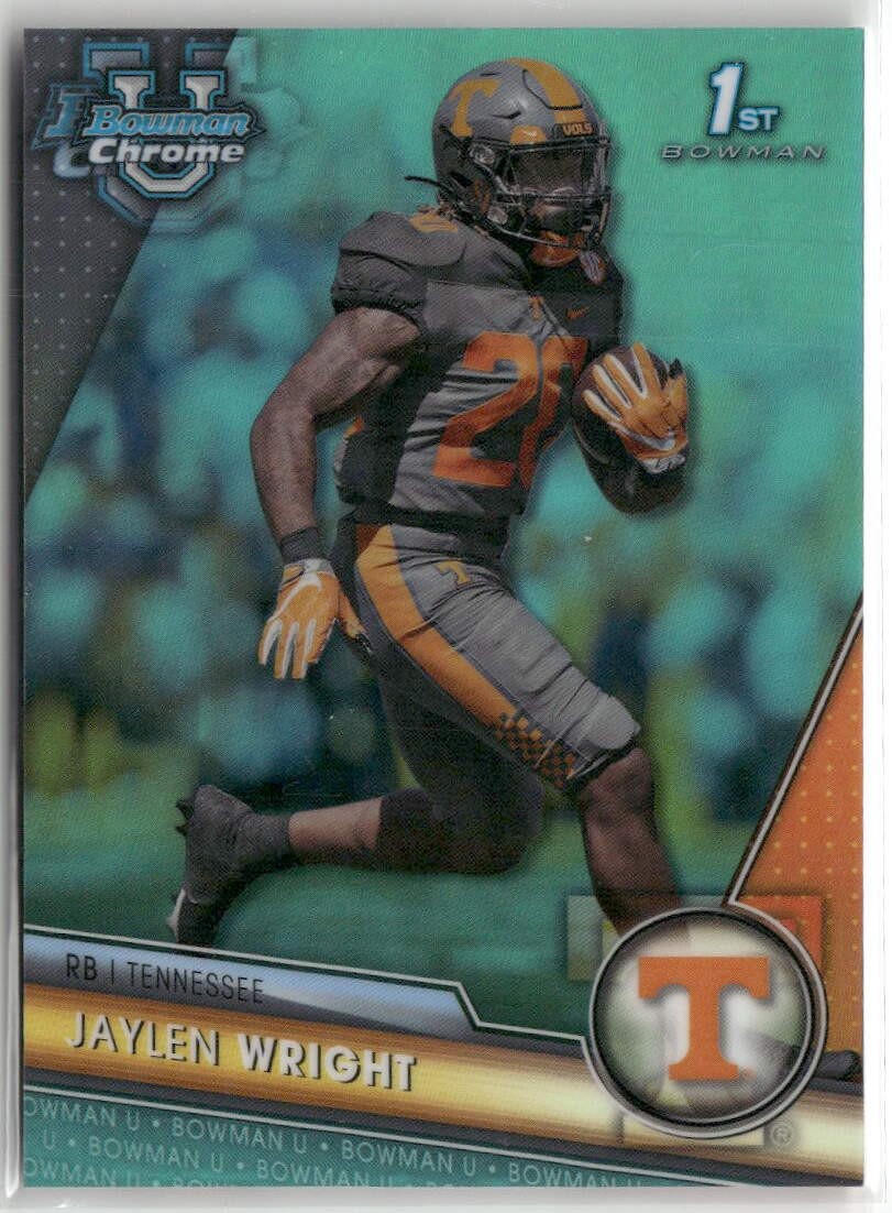 2023 Bowman University Chrome #130 Jaylen Wright Aqua Refractor #/299 ☘️109