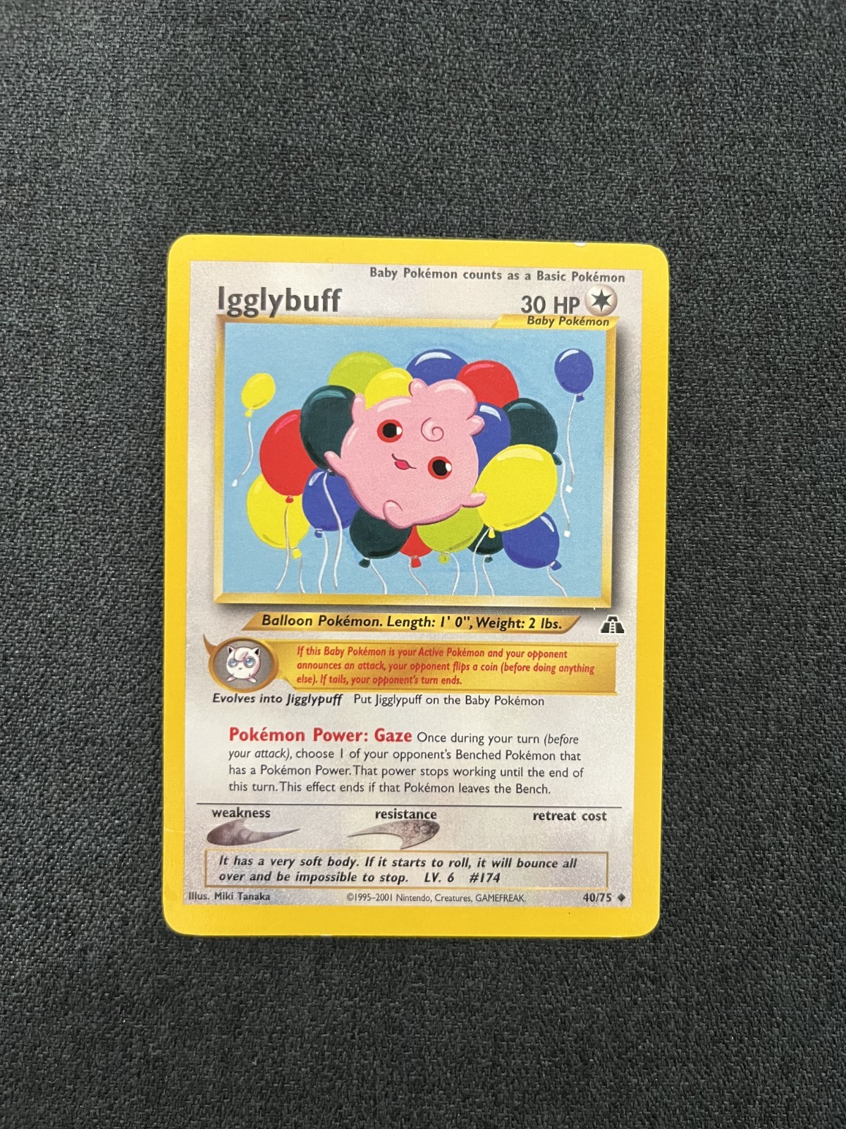 Pokemon TCG Igglybuff 40/75 Neo Discovery Regular Lightly Played