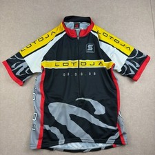 Squadra LOTOJA 2008 Cycling Jersey Men L USA Made Half Zip Race Black Red