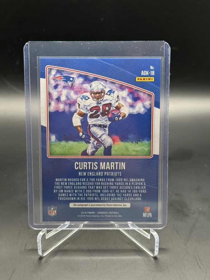 2018 Donruss Curtis Martin All-Time Gridiron Kings Auto /10 Patriots  - Image 2 of 2
