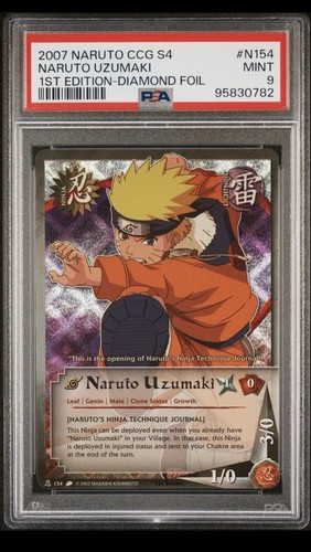 Naruto Uzumaki 154 Diamond Foil 1st Edition - Naruto CCG Revenge PSA 9 Low Pop