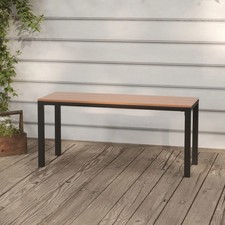 Garden Bench 110 cm Steel and WPC Brown and Black vidaXL