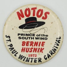 Vintage 1972 Saint Paul Winter Carnival MN Winter NOTOS Pinback Button