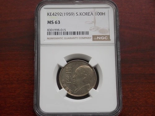 KE4292 1959 South Korea 100 Hwan NGC MS-63
