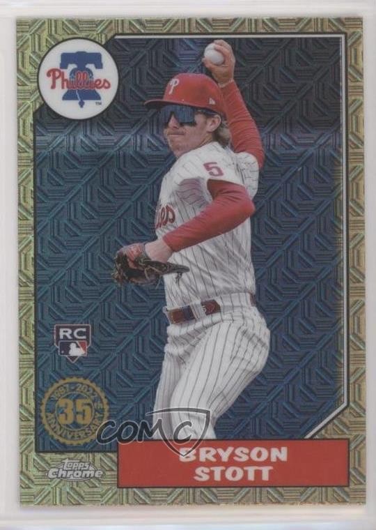 2022 Update 1987 Topps Chrome Silver Pack Series Mojo Bryson Stott #T87C-38 0p61