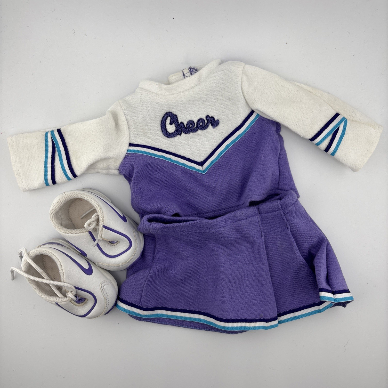 American Girl 18" Doll JLY Cheerleader Outfit IV Purple Top Skirt Shoes