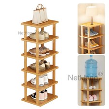 6 Tier Vertical Shoe Rack Tall Narrow Shelf Storage Organizer Slim Shoe Tower UK