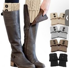Cozy Knitted Leg Warmers with Button Closure for Women