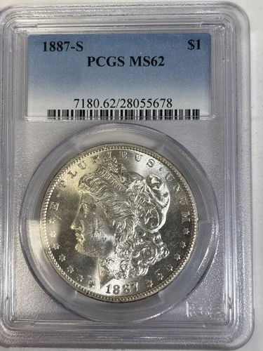 1887 S Morgan Silver Dollar PCGS MS-62