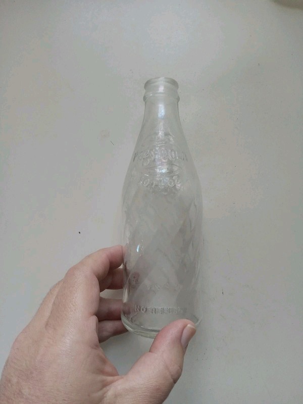 Pepsi Cola Vintage Clear Glass Swirl Bottle 10 oz