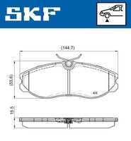 SKF Bremsbelagsatz, Scheibenbremse Vorderachse U.A. FüR Ford, Ldv, Nissan