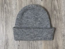 Samsoe & Samsoe NOR Hat Beanie Mütze Alpaka Wolle Grau