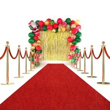 Red Carpet Runner Rug for Party and Event, Non-Slip TPR Backed Aisle Runway r...