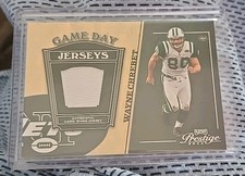 2004 Prestige Game Day Wayne Chrebet game worn jersey patch relic JETS 