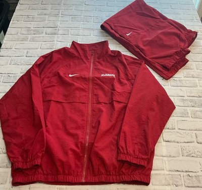 Nike Team Track Suit Mens Sz Large University of Alabama Windbreaker Red VTG