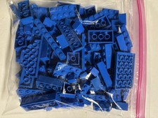 Lego 130 Blue Bricks Building Blocks Pieces Assorted Sizes And Types