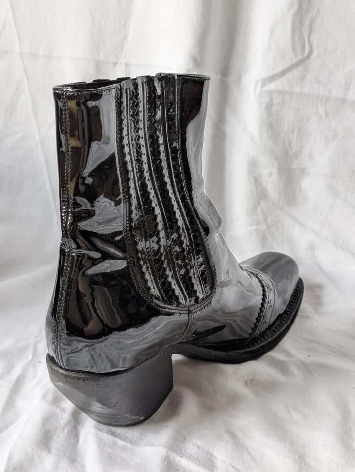 Bottines Santiague cuir vernis noir Ermanno Scervino. Taille 40. Quasi neuf. - Photo 4/4
