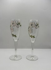Perrier Jouet Belle Epoque Anemone Flower Champagne Flutes Pair of 2