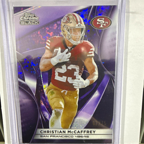 Topps 2025 Chrome Black Christian McCaffrey 49ers #88 63/75 Parallel