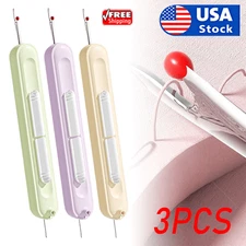 3 Pack 2 in 1 Needle Threader Seam Ripper, New Needle Threaders Seam Rippers ...