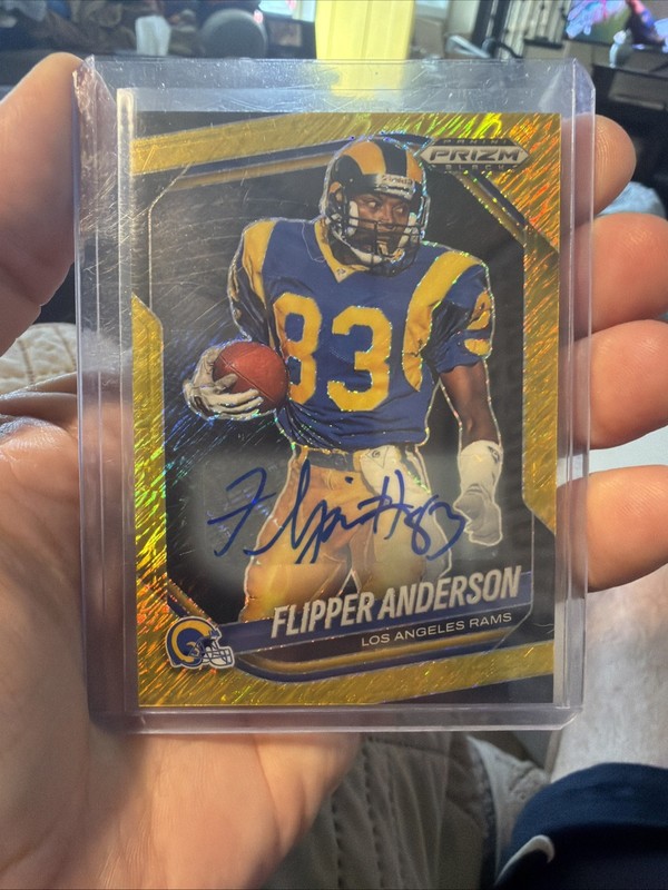 2025 FLIPPER ANDERSON Panini Prizm Black Gold Shimmer Auto 4/10  #79 Rams
