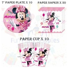 Minnie Mouse Birthday Party Tableware Cup Plate Napkin Kids Party Decorations UK