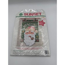 Sunset Felt Applique Kit 18039 16" Welcome Santa NOS Sealed 1994