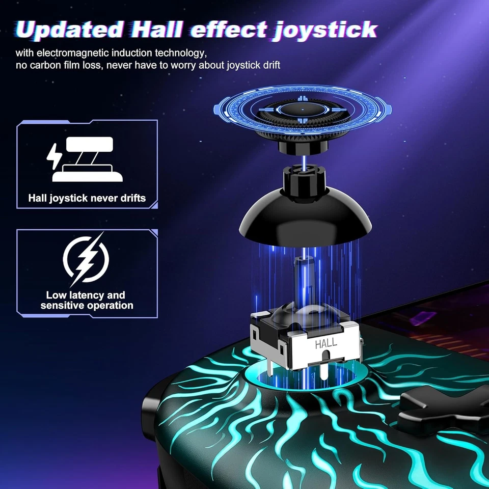 Ergonomic Wireless Switch Controller with Hall Effect Joystick & RGB Lighting - Image 4 of 4