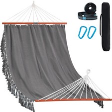 Lazy Daze Hammocks Cotton Fabric Double Hammock with 55" Spreader Bar, Portab...