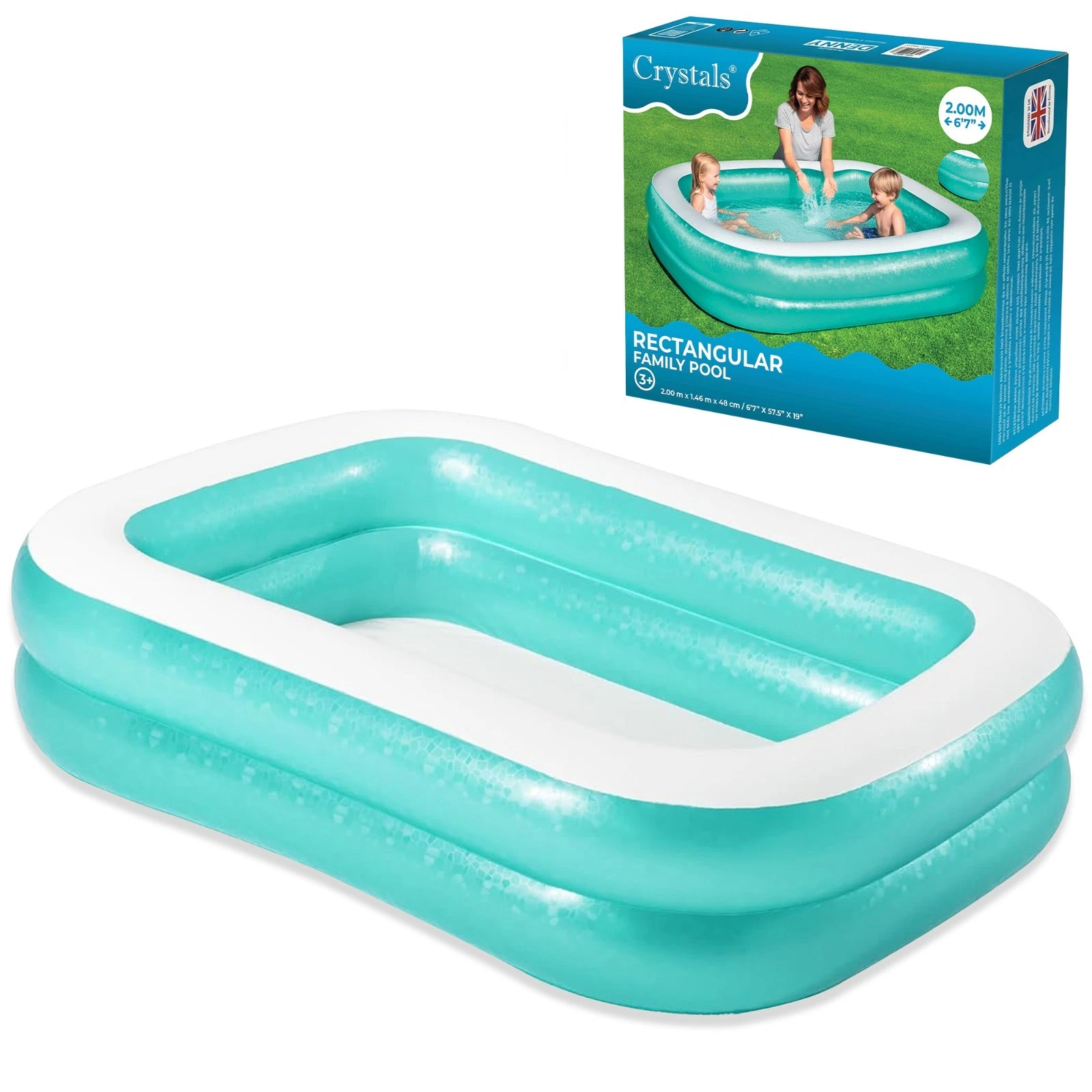 450L Inflatable Paddling Pool Family Kids Garden Outdoor Swimming Pool Summer