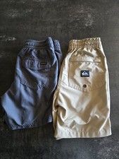 Quiksilver Boy's S Cargo Shorts Beige Gray Polyester Pockets Lot of 2
