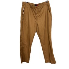 Izod Straight Fit Flat Front Comfort Waist Beige Pants Size 38X32 Career Slacks