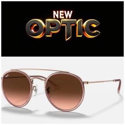 Gafas Ray-Ban RB3647N 9069/A5 Round Doble Puente Gradient Pink New