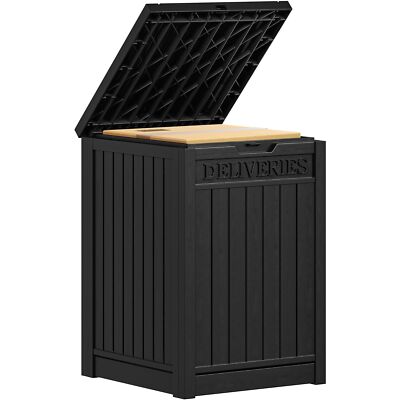 YITAHOME Outdoor Storage Box 48 Gallon, Secure Lockable Resin Package Delivery C