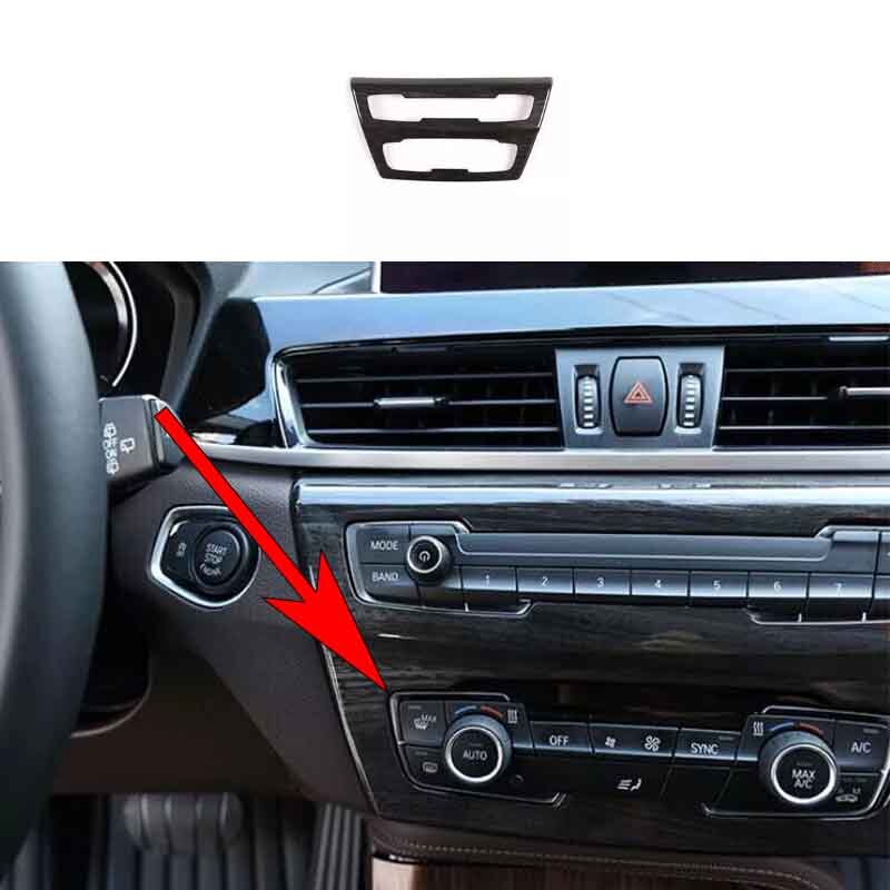 AC Button Control 2018-20 For BMW X2 F39 Cover Trim Car Central Wood Grain Black