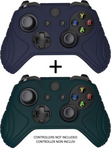 PlayVital Cover Custodia Xbox One S Controller Skin Silicone Blu + Verde Samurai - Foto 1 di 7