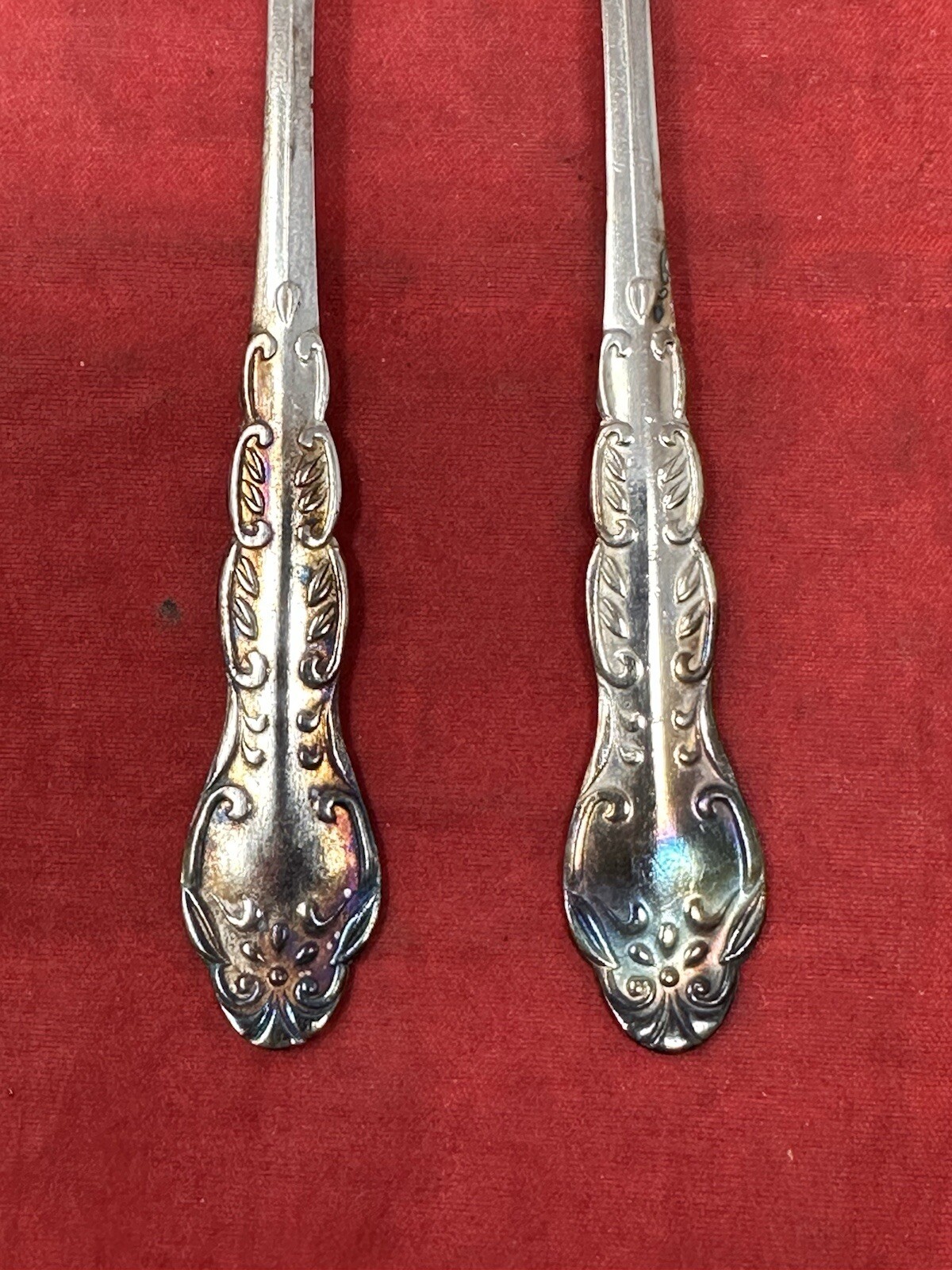 2 Pickle 3 Prong 6" Forks from NATIONAL STAINLESS JAPAN Cocktail Seafood Olives