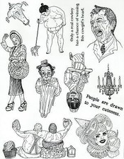 Unmounted Rubber Stamp Plate, Unmounted/Uncut Pink Rubber Stamps