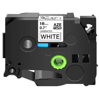 GREENCYCLE 1PK Compatible TZ241 TZe241 Black on White Label Tape for Brother PT-550 18mm