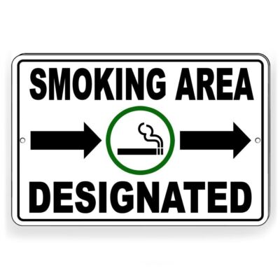 DESIGNATED SMOKING AREA ARROW RIGHT