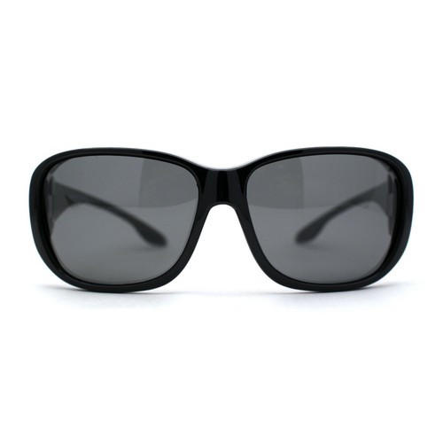 Polarized Extra Oversized All Black Fit Over Driving Sunglasses - Picture 3 of 6