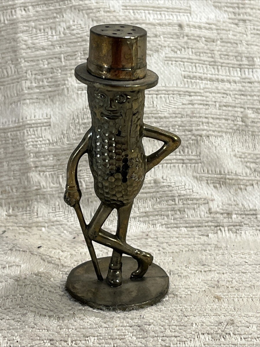 Vintage Mr. Peanut Figurine Plastic Salt or Pepper Shaker 3” 1950s
