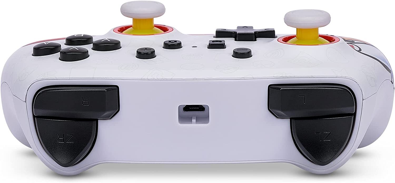 Manette Filaire Super Mario Firefall PowerA pour Nintendo Switch et modèle OLED rouge