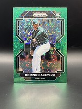 2022 Panini Prizm #174 Domingo Acevedo RC Green Donut Circles Prizm