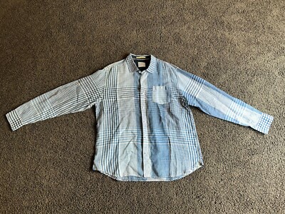 Tommy Bahama Relax Mens 100% Linen Plaid Button Down Long Sleeve Shirt Size XL