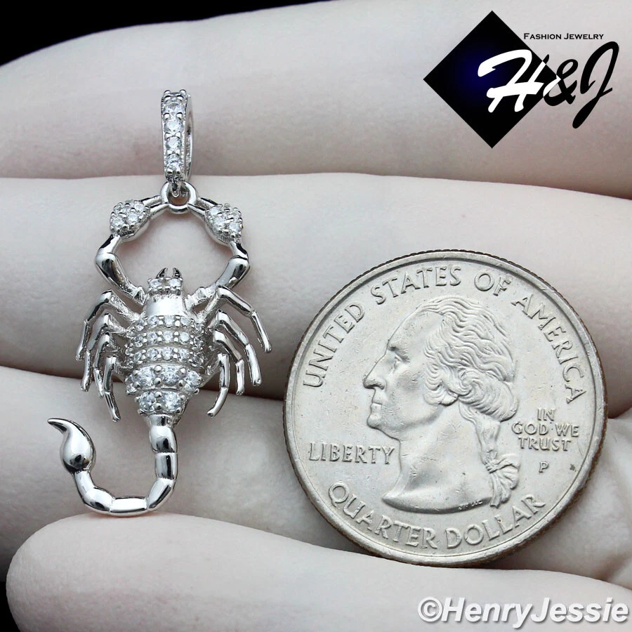 COLGANTE ESCORPIÓN HOMBRE MUJER PLATA ESTERLINA 925 SÓLIDA ICY BLING CIRCONITA 3D*SP311 Foto 3 de 4
