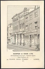 1930s Vintage Advert: HARPER & EEDE LTD (Ironmongers), Lewes, E Sussex. Free p&p