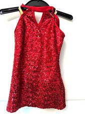 Red Sequin Figure Skating or Dance Dress, Child Medium