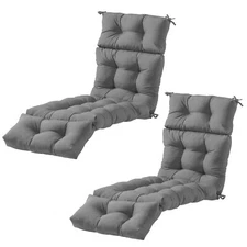 2pcs Soft Lounge Chair Cushion Waterproof Fade Resistant Chair Replacement Pads