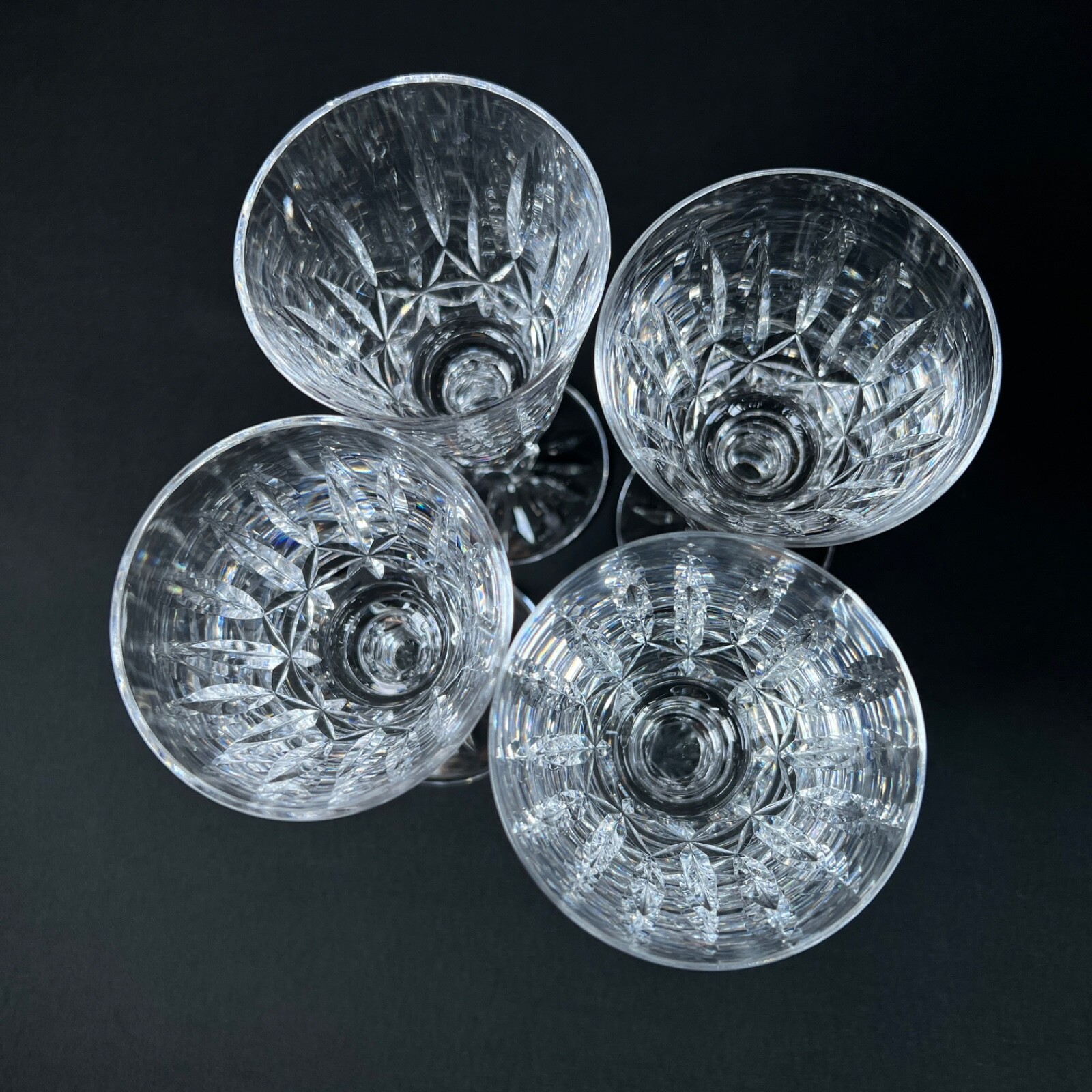 4 Vintage Waterford Crystal Rosslare 6" Clear Wine Glasses cup mug home decor